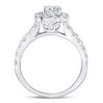 14kt White Gold Round Diamond Solitaire Bridal Wedding Engagement Ring 1-1/2 Cttw