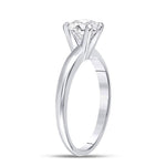 14kt White Gold Womens Princess Diamond Solitaire Bridal Wedding Engagement Ring 1 Cttw