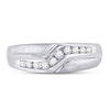 10kt White Gold Mens Round Diamond Band Ring 1/3 Cttw