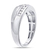 10kt White Gold Mens Round Diamond Band Ring 1/3 Cttw