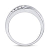 10kt White Gold Mens Round Diamond Band Ring 1/3 Cttw