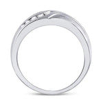 10kt White Gold Mens Round Diamond Band Ring 1/3 Cttw