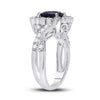 10kt White Gold Womens Princess Lab-Created Blue Sapphire Solitaire Ring 3-3/4 Cttw