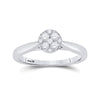 14kt White Gold Round Diamond Cluster Bridal Wedding Engagement Ring 1/4 Cttw