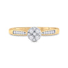 14kt Yellow Gold Womens Round Diamond Cluster Ring 1/4 Cttw