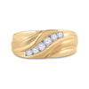 10kt Yellow Gold Mens Round Diamond Wedding Band Ring 1/3 Cttw