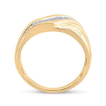 10kt Yellow Gold Mens Round Diamond Wedding Band Ring 1/3 Cttw