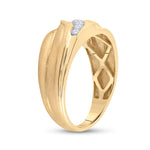 10kt Yellow Gold Mens Round Diamond Wedding Band Ring 1/3 Cttw