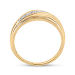 10kt Yellow Gold Mens Round Diamond Wedding Band Ring 3/8 Cttw