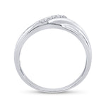 10kt White Gold Mens Round Diamond Wedding Band Ring 1/3 Cttw