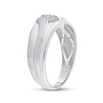 10kt White Gold Mens Round Diamond Wedding Band Ring 1/3 Cttw