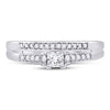 10kt White Gold Princess Diamond Bridal Wedding Ring Band Set 1/3 Cttw