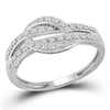 10kt White Gold Womens Round Diamond Band Ring 1/10 Cttw