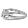 10kt White Gold Womens Round Diamond Woven Strand Band Ring 1/10 Cttw