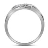 10kt White Gold Womens Round Diamond Woven Strand Band Ring 1/10 Cttw