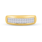 14kt Yellow Gold Mens Princess Diamond Band Ring 1 Cttw