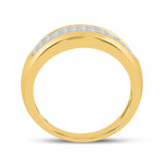 14kt Yellow Gold Mens Princess Diamond Band Ring 1 Cttw