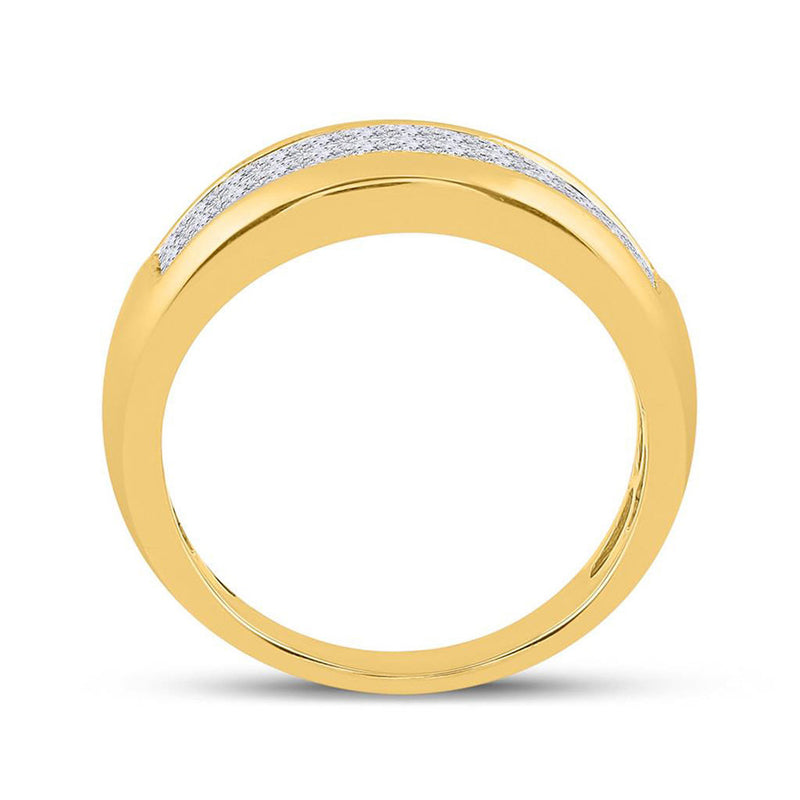 14kt Yellow Gold Mens Princess Diamond Band Ring 1 Cttw