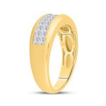 14kt Yellow Gold Mens Princess Diamond Band Ring 1 Cttw