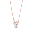 10kt Rose Gold Womens Round Diamond Butterfly Bug Pendant Necklace 1/5 Cttw