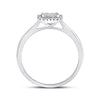 10kt White Gold Womens Round Diamond Square Cluster Ring 1/3 Cttw