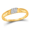 10kt Yellow Gold Womens Round Diamond Cluster Ring 3/8 Cttw