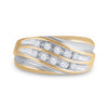 10kt Yellow Gold Mens Round Diamond Wedding Band Ring 1/2 Cttw