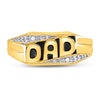 10kt Yellow Gold Mens Round Diamond Dad Father Ring .01 Cttw Size 8