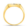 10kt Yellow Gold Mens Round Diamond Dad Father Ring .01 Cttw Size 8