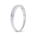 10kt White Gold Womens Round Diamond Wedding Band 1/10 Cttw