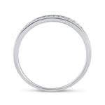 10kt White Gold Womens Round Diamond Wedding Band 1/10 Cttw