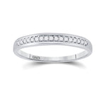 10kt White Gold Womens Round Diamond Wedding Band 1/10 Cttw