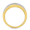 10kt Yellow Gold Womens Round Diamond Zigzag Band Ring 1/3 Cttw