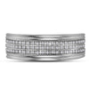 10kt White Gold Mens Round Diamond Triple Row Wedding Anniversary Band Ring 1/4 Cttw