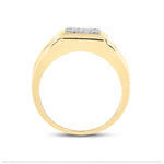 10kt Yellow Gold Mens Round Diamond Cluster Ring 1/3 Cttw