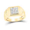 10kt Yellow Gold Mens Round Diamond Cluster Ring 1/3 Cttw