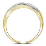 10k Yellow Gold Womens Round Baguette Diamond Fashion Band Ring 5/8 Cttw