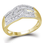 10k Yellow Gold Womens Round Baguette Diamond Fashion Band Ring 5/8 Cttw