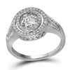 10kt White Gold Round Diamond Moving Solitaire Bridal Wedding Engagement Ring 5/8 Cttw