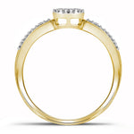 10kt Yellow Gold Womens Round Diamond Circle Cluster Ring 1/6 Cttw