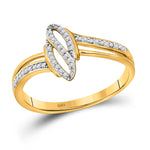 10kt Yellow Gold Womens Round Diamond Fashion Ring 1/12 Cttw