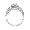 10kt White Gold Round Diamond Cluster Bridal Wedding Engagement Ring 1/3 Cttw