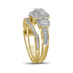 14kt Yellow Gold Round Diamond Bridal Wedding Ring Band Set 1/2 Cttw