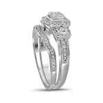 14kt White Gold Round Diamond Bridal Wedding Ring Band Set 1/2 Cttw