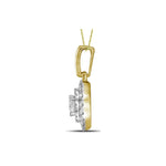 14kt Yellow Gold Womens Round Diamond Fashion Heart Pendant 1/3 Cttw