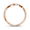 14kt Rose Gold Womens Round Brown Diamond Bridal Wedding Ring Band Set 1Cttw