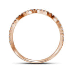 14kt Rose Gold Womens Round Brown Diamond Bridal Wedding Ring Band Set 1Cttw