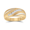 10kt Yellow Gold Mens Round Diamond Single Row Band Ring 1/4 Cttw