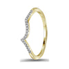 14kt Yellow Gold Womens Round Diamond Wedding Contoured Band 1/20 Cttw