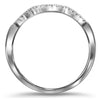 14kt White Gold Womens Round Diamond Wedding Contoured Band 1/20 Cttw